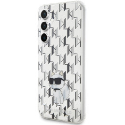 Karl Lagerfeld Monogram Choupette dėklas, skirtas Samsung Galaxy S23 FE - skaidrus