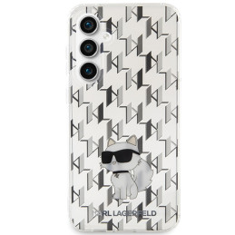 Karl Lagerfeld Monogram Choupette dėklas, skirtas Samsung Galaxy S23 FE - skaidrus