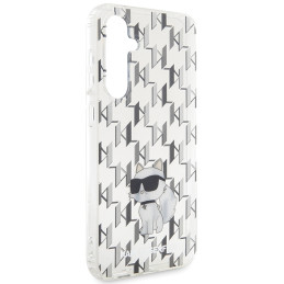 Karl Lagerfeld Monogram Choupette dėklas, skirtas Samsung Galaxy S23 FE - skaidrus