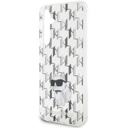Karl Lagerfeld Monogram Choupette dėklas, skirtas Samsung Galaxy S23 FE - skaidrus