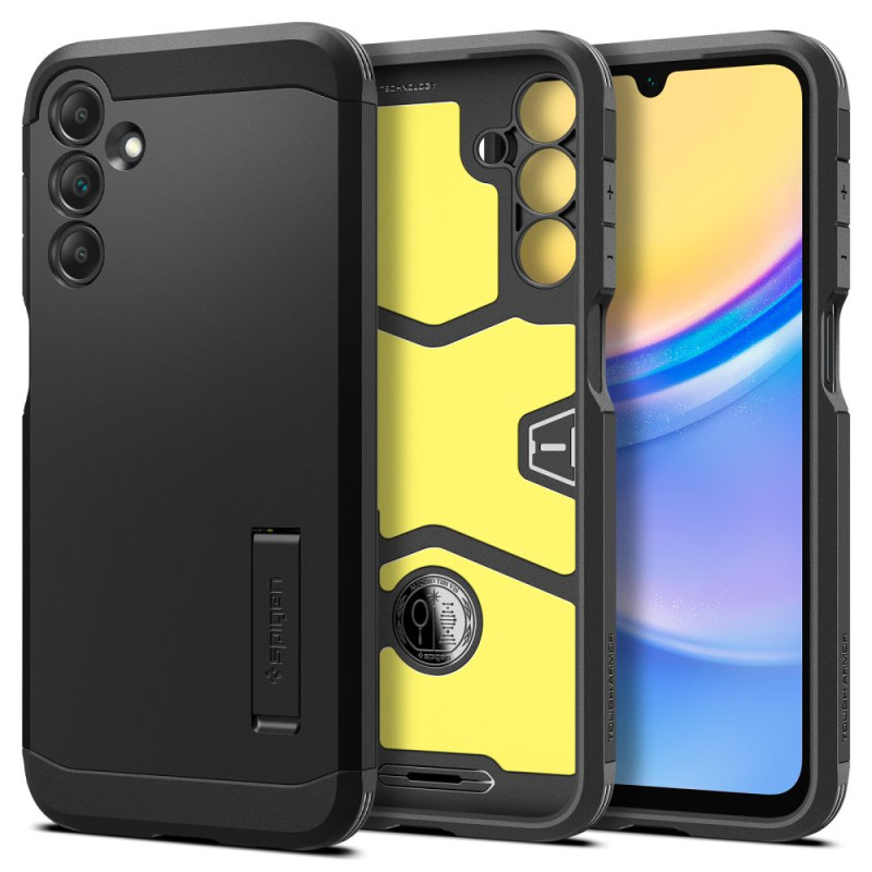 Spigen Rugged Armor dėklas, skirtas Samsung Galaxy A15 4G / 5G - juodas