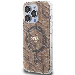 Guess IML GCube MagSafe dėklas iPhone 15 Pro - rudas
