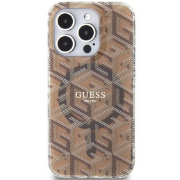 Guess IML GCube MagSafe dėklas iPhone 15 Pro - rudas