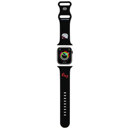 Hello Kitty silikoninis Kitty galvos dirželis skirtas Apple Watch 42/ 44/ 45/ 49mm – juodas