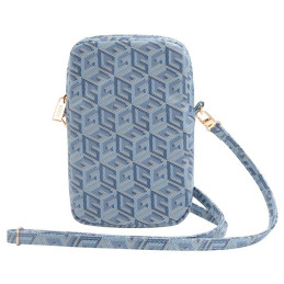 Guess Zip GCube Bottom Stripe telefono krepšys - mėlynas