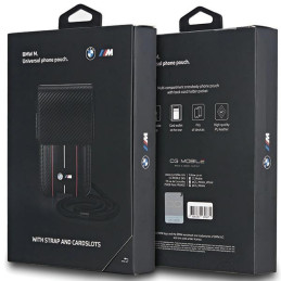 BMW Carbon & Red Stripe telefono krepšys - juodas