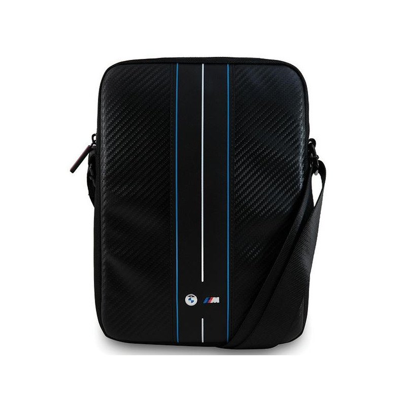 BMW Carbon & Blue Stripe krepšys 10" planšetei - juodas