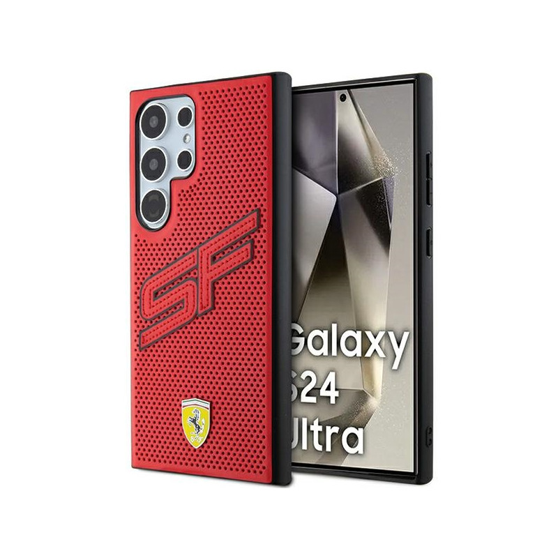 Ferrari Big SF Perforuotas dėklas, skirtas Samsung Galaxy S24 Ultra - raudonas