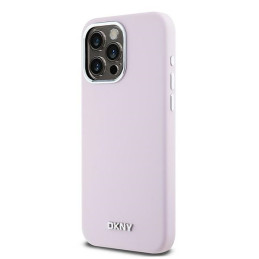 DKNY Liquid Silicone Small Metal Logo MagSafe dėklas iPhone 15 Pro Max - rožinis