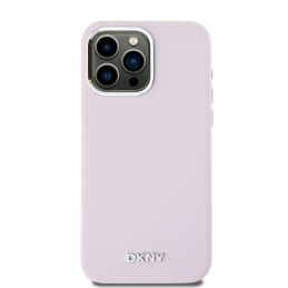 DKNY Liquid Silicone Small Metal Logo MagSafe dėklas iPhone 15 Pro Max - rožinis