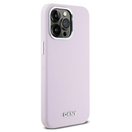 DKNY Liquid Silicone Small Metal Logo MagSafe dėklas iPhone 15 Pro Max - rožinis