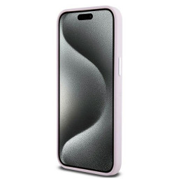 DKNY Liquid Silicone Small Metal Logo MagSafe dėklas iPhone 15 Pro Max - rožinis