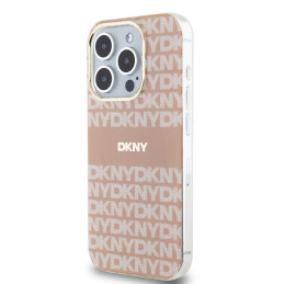 DKNY IML Mono & Stripe MagSafe dėklas iPhone 15 Pro - rožinis