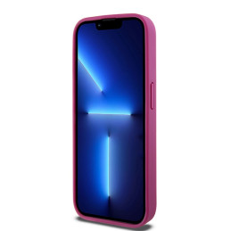 DKNY odinis monogramos raštas metalinis logotipas MagSafe dėklas, skirtas iPhone 15 Pro – rožinis