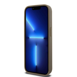 DKNY odinis monogramos raštas metalinis logotipas MagSafe dėklas, skirtas iPhone 15 Pro – rudas