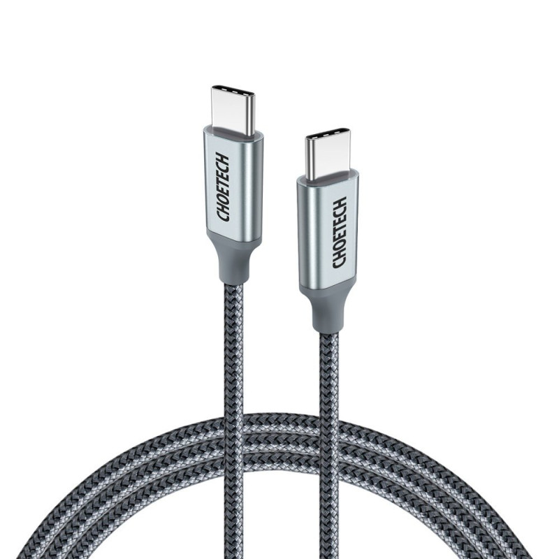 Choetech XCC-1002-GY USB-C – USB-C PD QC kabelis 100W 5A 480Mb/ s 1,8m – pilkas
