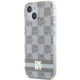 DKNY IML languotas monofoninis raštas ir spausdintos juostelės MagSafe dėklas, skirtas iPhone 15 Plus / 14 Plus – smėlio...