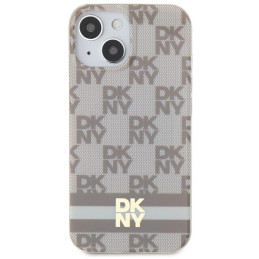 DKNY IML languotas monofoninis raštas ir spausdintos juostelės MagSafe dėklas, skirtas iPhone 15 Plus / 14 Plus – smėlio...
