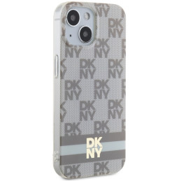 DKNY IML languotas monofoninis raštas ir spausdintos juostelės MagSafe dėklas, skirtas iPhone 15 Plus / 14 Plus – smėlio...
