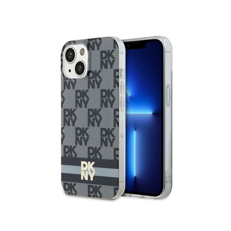 DKNY IML languotas monofoninis raštas ir spausdintos juostelės MagSafe dėklas, skirtas iPhone 15 Plus / 14 Plus – juodas