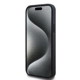 DKNY odinis monogramos raštas metalinis logotipas MagSafe dėklas, skirtas iPhone 15 Plus / 14 Plus - juodas