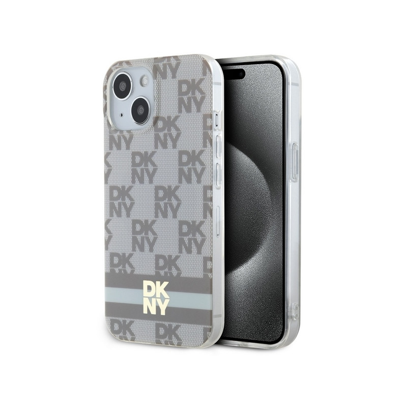DKNY IML languotas monofoninis raštas ir spausdintos juostelės MagSafe dėklas, skirtas iPhone 15 / 14 / 13 - smėlio spal...