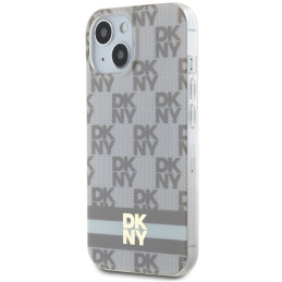 DKNY IML languotas monofoninis raštas ir spausdintos juostelės MagSafe dėklas, skirtas iPhone 15 / 14 / 13 - smėlio spal...