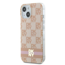DKNY IML languotas monofoninis raštas ir spausdintos juostelės MagSafe dėklas, skirtas iPhone 15 / 14 / 13 - rožinis