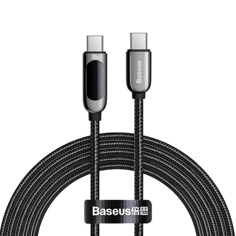 Baseus CATSK-C01 USB-C - USB-C PD QC kabelis 100W 5A 480Mb/ s 2m - juodas