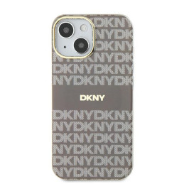 DKNY IML Mono & Stripe MagSafe dėklas, skirtas iPhone 15 / 14 / 13 - smėlio spalvos