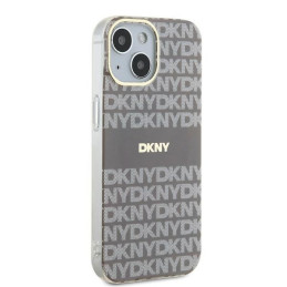 DKNY IML Mono & Stripe MagSafe dėklas, skirtas iPhone 15 / 14 / 13 - smėlio spalvos