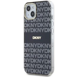 DKNY IML Mono & Stripe MagSafe dėklas, skirtas iPhone 15/ 14/ 13 – juodas