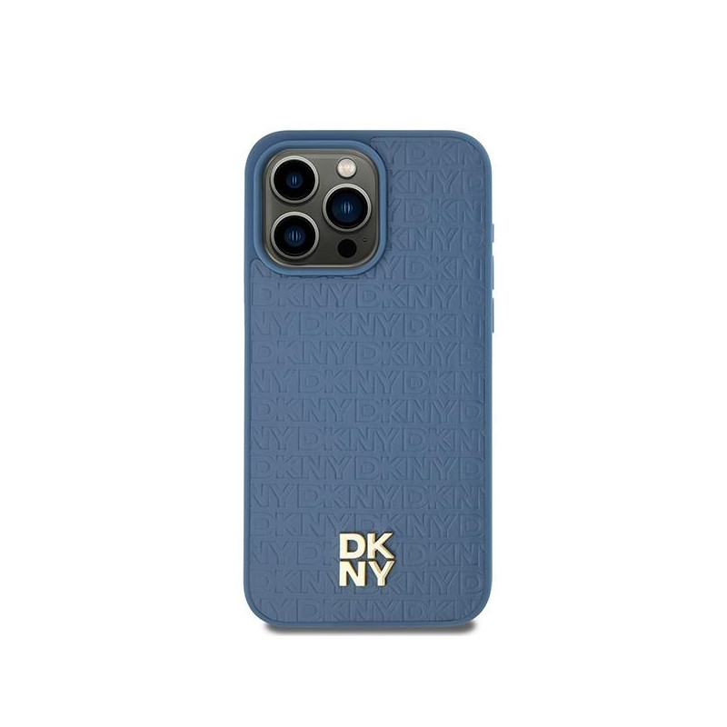 DKNY odinis metalinis logotipas MagSafe dėklas, skirtas iPhone 15/ 14/ 13 – mėlynas