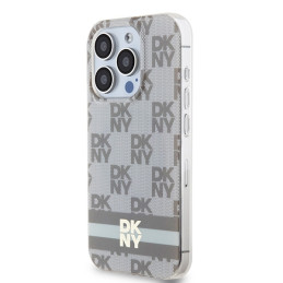 DKNY IML languotas monofoninis raštas ir spausdintos juostelės MagSafe dėklas, skirtas iPhone 15 Pro Max - smėlio spalvo...