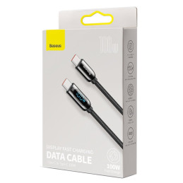 Baseus CATSK-C01 USB-C - USB-C PD QC kabelis 100W 5A 480Mb/ s 2m - juodas