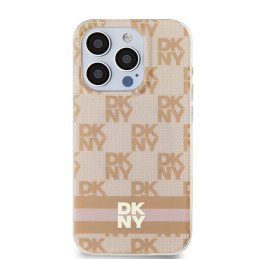 DKNY IML languotas monofoninis raštas ir spausdintos juostelės MagSafe dėklas, skirtas iPhone 15 Pro Max - rožinis