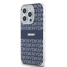 DKNY IML Mono & Stripe MagSafe dėklas, skirtas iPhone 15 Pro Max - mėlynas