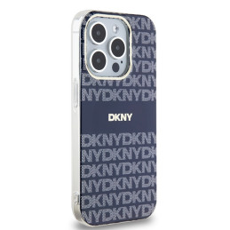 DKNY IML Mono & Stripe MagSafe dėklas, skirtas iPhone 15 Pro Max - mėlynas
