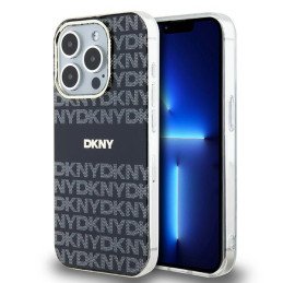 DKNY IML Mono & Stripe MagSafe dėklas iPhone 15 Pro Max - juodas