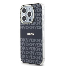 DKNY IML Mono & Stripe MagSafe dėklas iPhone 15 Pro Max - juodas