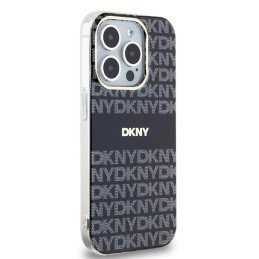 DKNY IML Mono & Stripe MagSafe dėklas iPhone 15 Pro Max - juodas