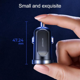 Joyroom C-A09 Mini greitas automobilinis įkroviklis 2x USB 30W Quick Charge, SCP, PD, AFC juodas