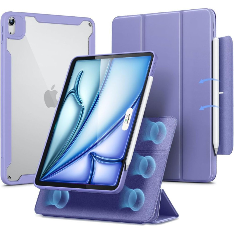 ESR Rebound Hybrid dėklas, skirtas iPad Air 10.9& 39 & 39 4/ 5 2020-2022 / 11.6& 39 & 39 2024 – violetinė