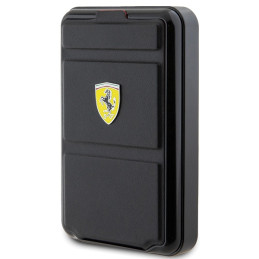 Powerbank Ferrari Metal Logo MagSafe indukcinis 15W 10000 mAh su stovo funkcija - juodas