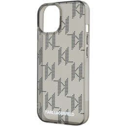 Karl Lagerfeld IML Mono KL Pattern & Cord dėklas, skirtas iPhone 15 / 14 / 13 - juodas