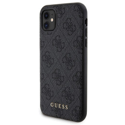 Guess 4G Metal Logo dėklo rinkinys iPhone 11 + 5000mAh MagSafe maitinimo blokui - juodas