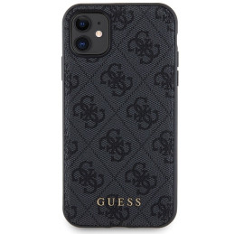 Guess 4G Metal Logo dėklo rinkinys iPhone 11 + 5000mAh MagSafe maitinimo blokui - juodas