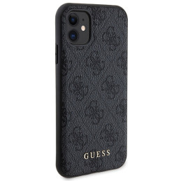 Guess 4G Metal Logo dėklo rinkinys iPhone 11 + 5000mAh MagSafe maitinimo blokui - juodas