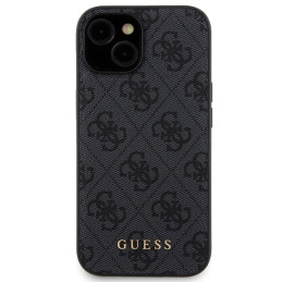 Guess 4G Metal Logo dėklo rinkinys iPhone 15 + 5000mAh MagSafe maitinimo blokui - juodas
