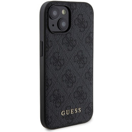 Guess 4G Metal Logo dėklo rinkinys iPhone 15 + 5000mAh MagSafe maitinimo blokui - juodas